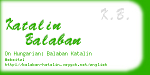 katalin balaban business card